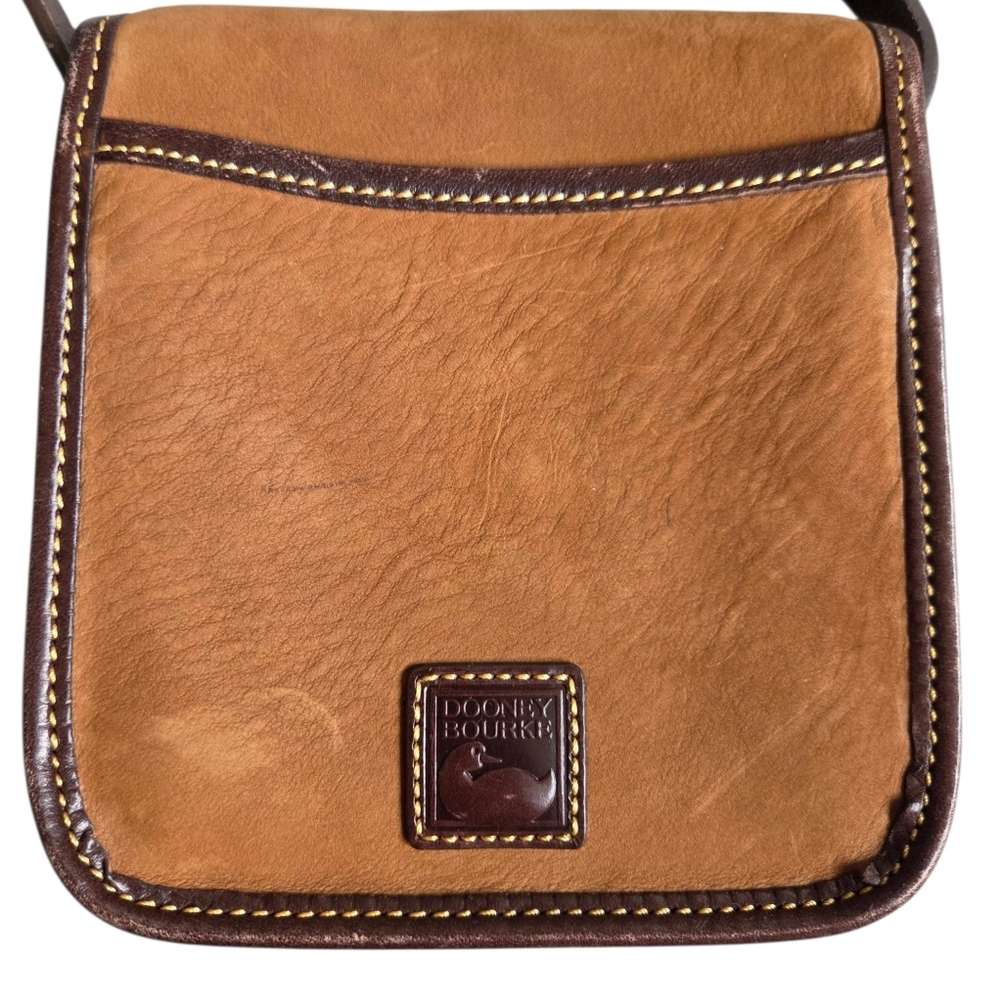 Dooney & Bourke Caramel Chocolate Suede Flap Crossbody Bag - Picture 10 of 16